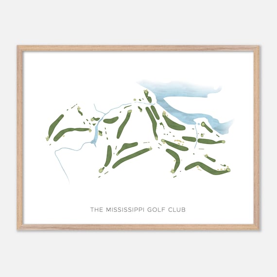 The Mississippi Golf Club Canada Modern Watercolor Course Map Poster