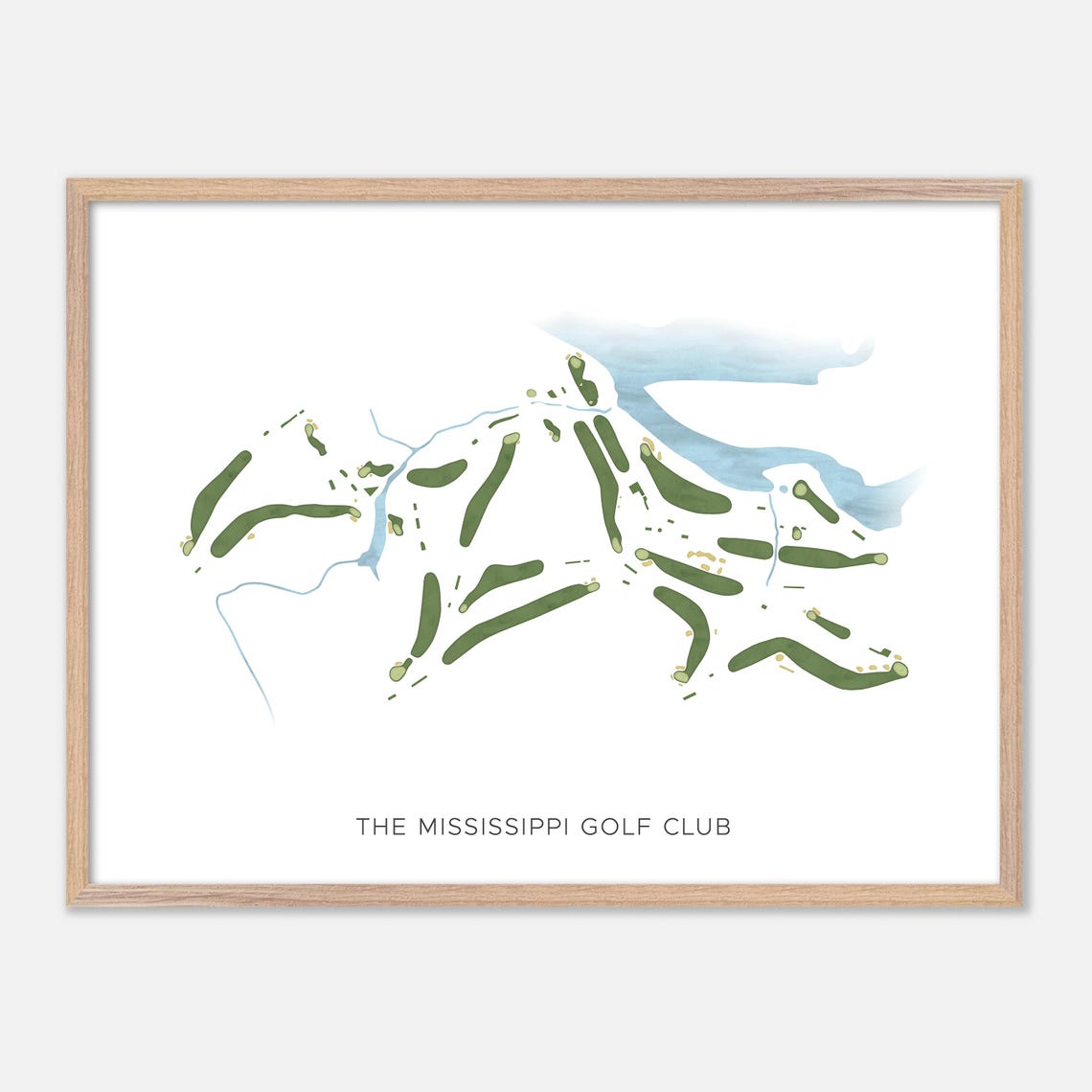 The Mississippi Golf Club Canada Modern Watercolor Course Map Poster