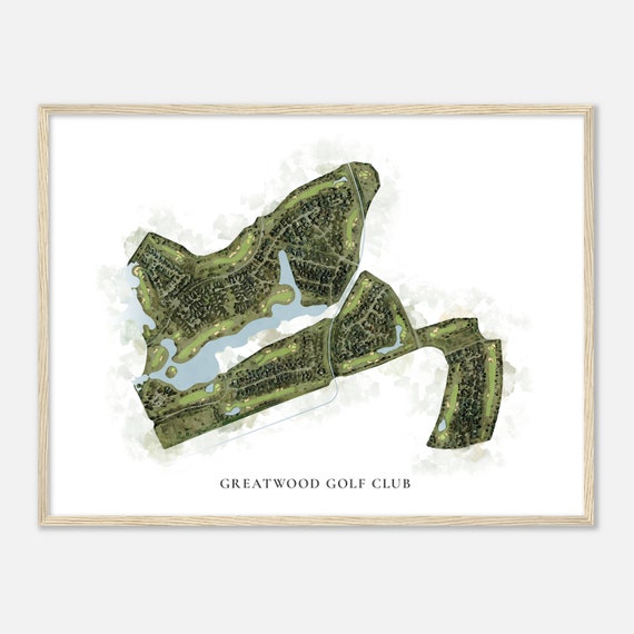 Greatwood Golf Club Texas Classic Watercolor Map Golfer Gift Golf Wall Art Golf Poster Print Course Layout