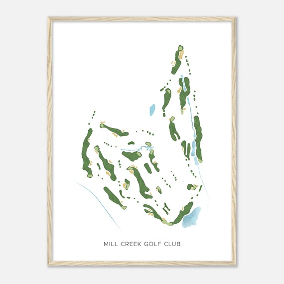 Mill Creek Golf Club New York Modern Watercolor Map Golfer Gift Golf Wall Art Golf Poster Print Course Layout
