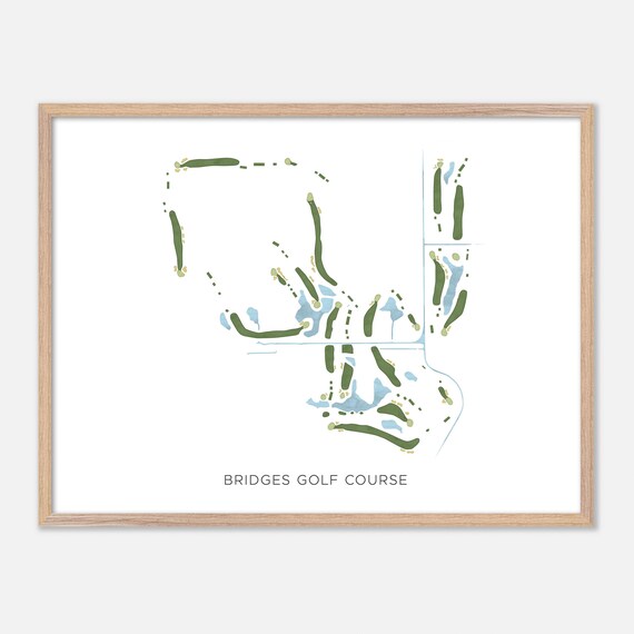 Bridges Golf Course Madison Wisconsin Modern Watercolor Golf Map Poster