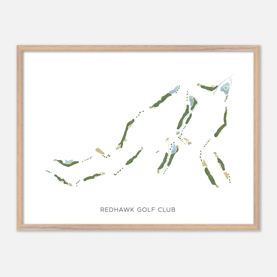 Redhawk Golf Club Temecula California Modern Watercolor Map Poster