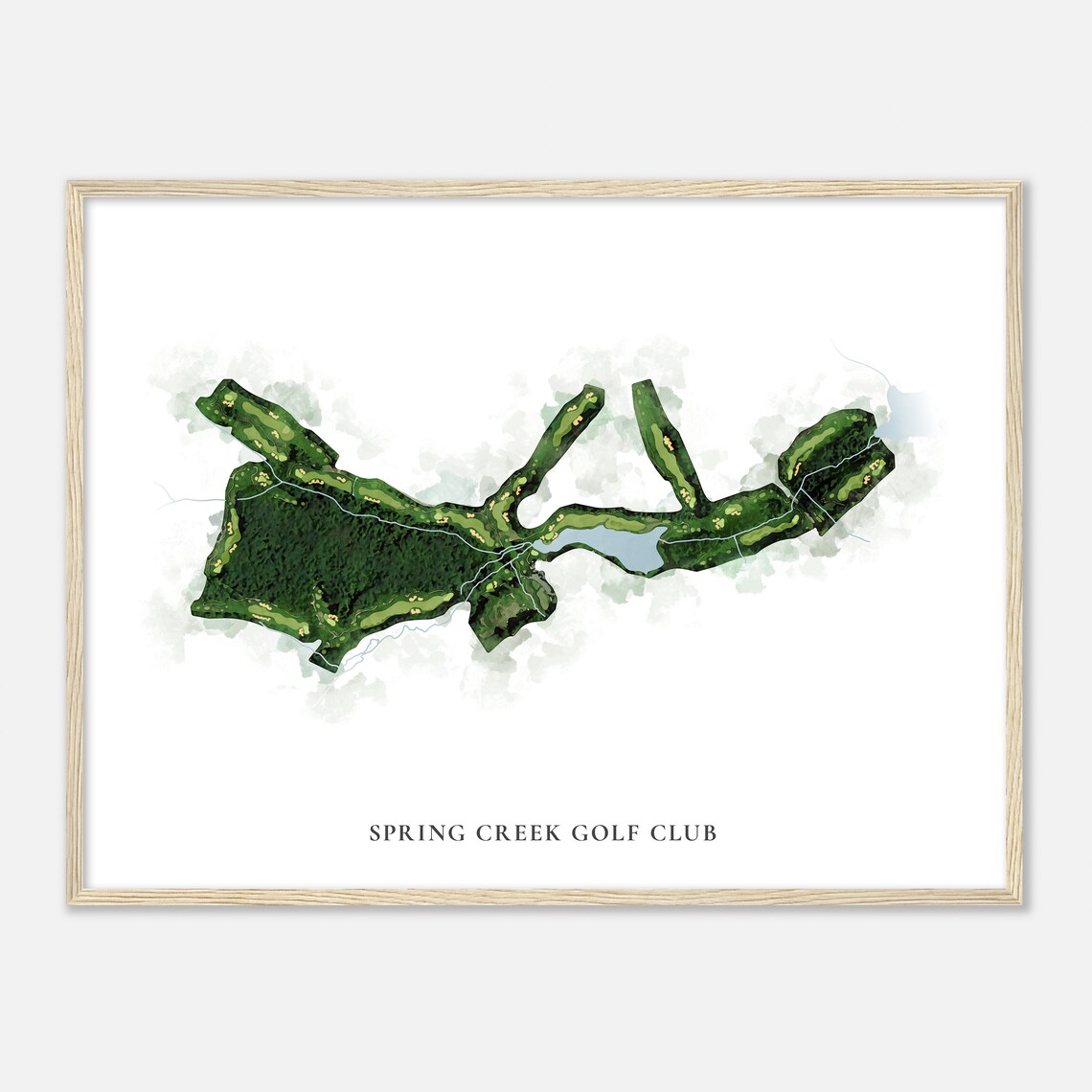 Spring Creek Golf Club Virginia Classic Watercolor Map Poster