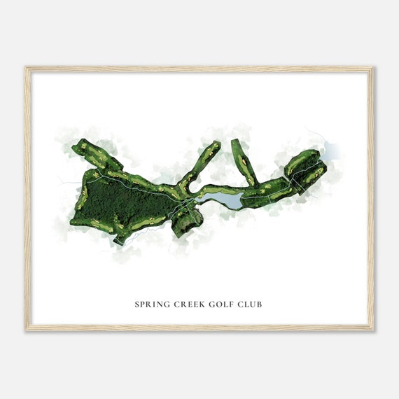 Spring Creek Golf Club Virginia Classic Watercolor Map Golfer Gift Golf Wall Art Golf Poster Print Course Layout