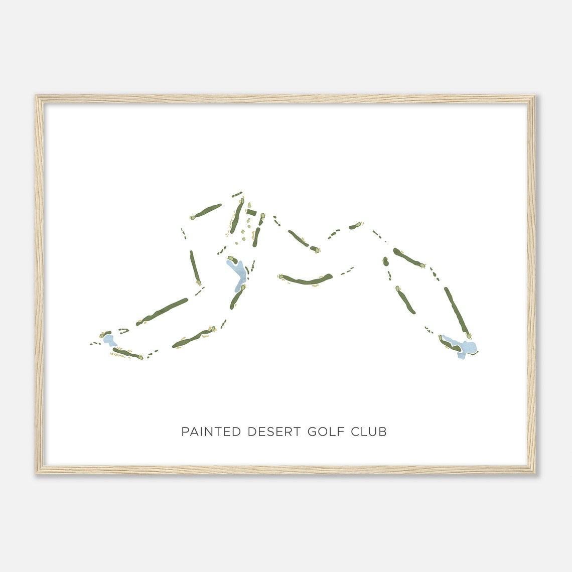 Painted Desert Golf Club Nevada Modern Watercolor Map Poster