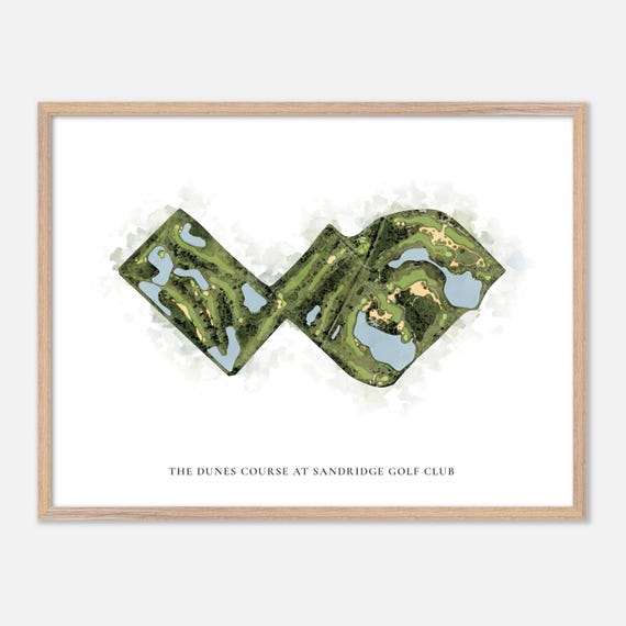 The Dunes Course At Sandridge Golf Club In Vero Beach Florida Classic Watercolor Map Golfer Gift Golf Wall Art Golf Poster Print