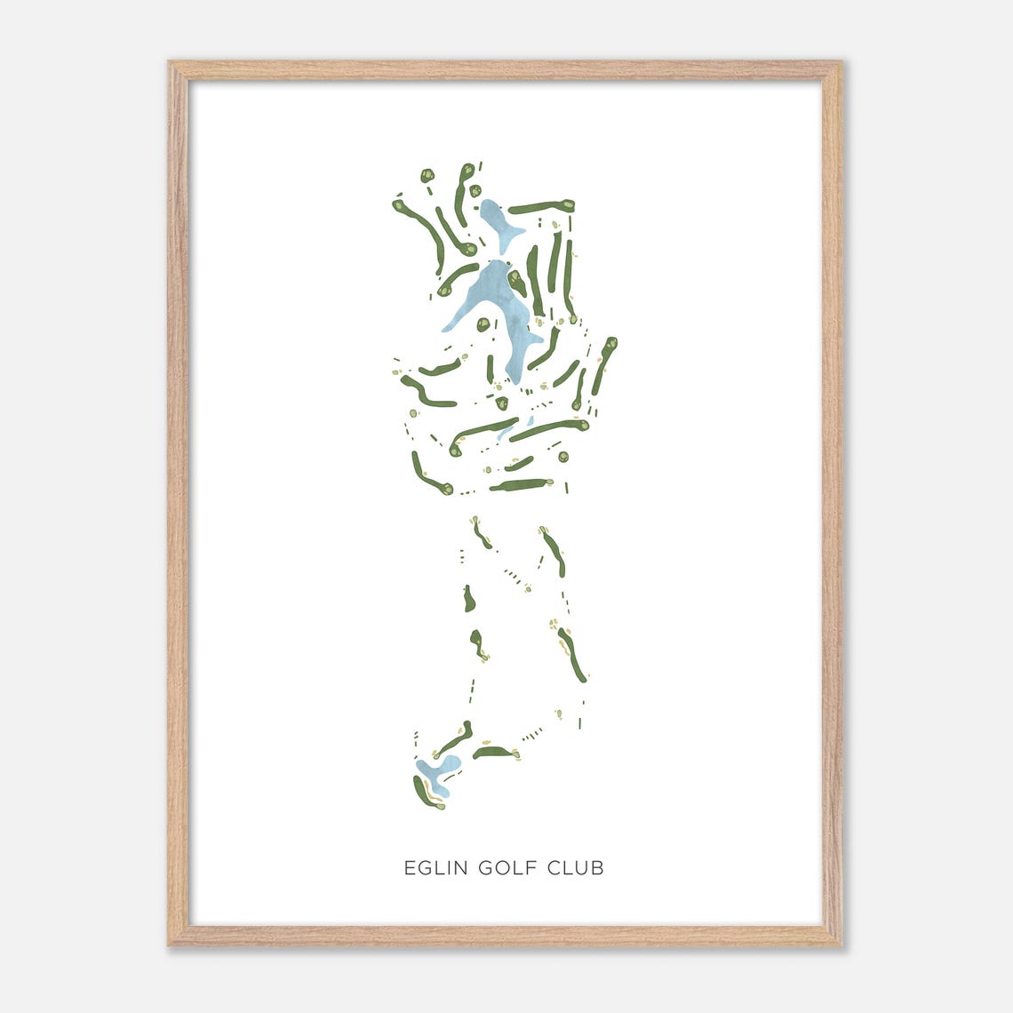 Eglin Golf Club Modern Minimalist Fairway Course Map Art Poster - Image 2