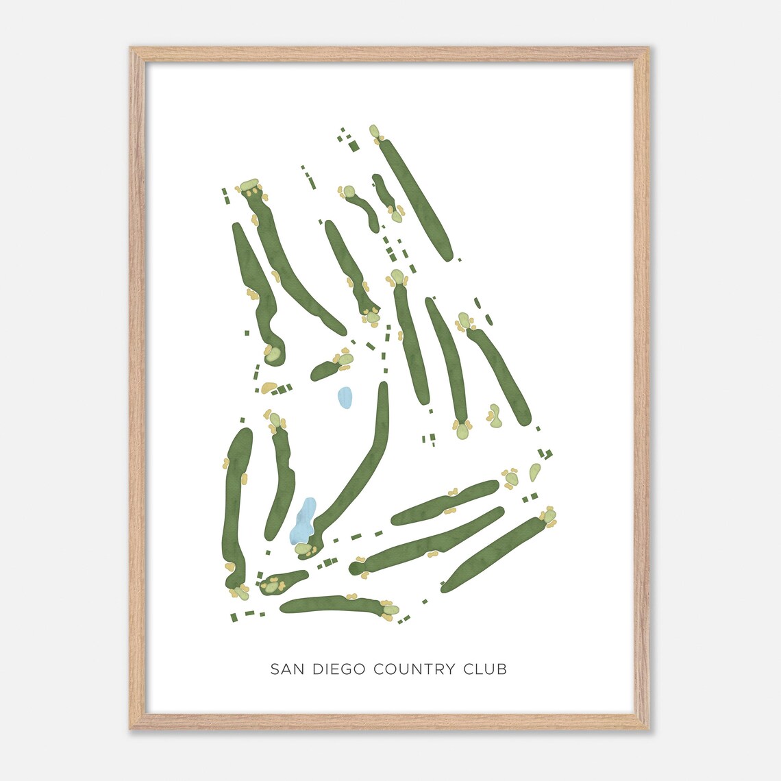 San Diego Country Club California Modern Watercolor Map Poster - Image 2