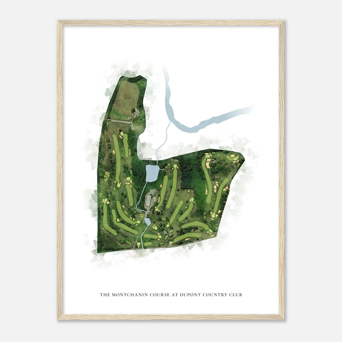 The Montchanin Course at Dupont Country Club Classic Watercolor Golf Course Map Poster - Image 2