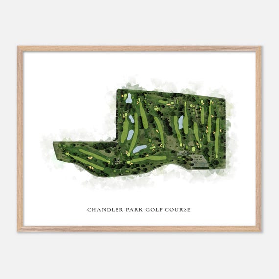 Chandler Park Golf Course In Detroit Michigan Classic Watercolor Map Golfer Gift Golf Wall Art Golf Poster Print Course Layout
