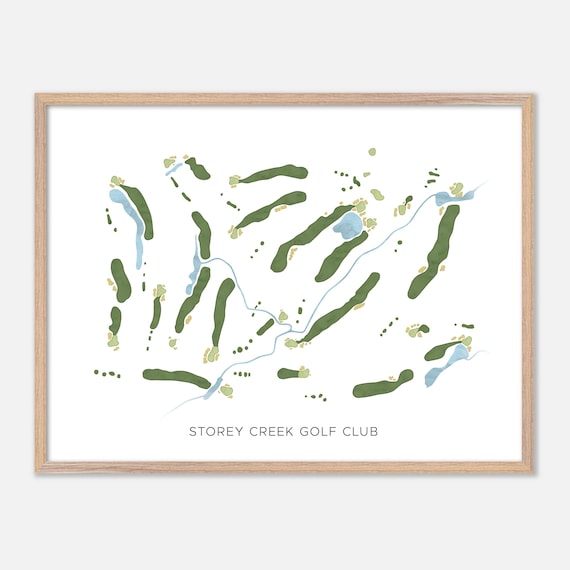Storey Creek Golf Club Canada Minimalist Watercolor Golf Map Poster