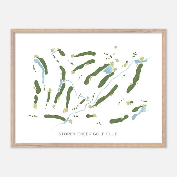 Storey Creek Golf Club In Canada Modern Watercolor Map Golfer Gift Golf Wall Art Golf Poster Print Course Layout