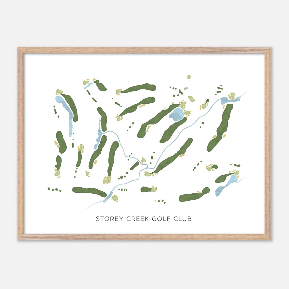 Storey Creek Golf Club Canada Minimalist Watercolor Golf Map Poster