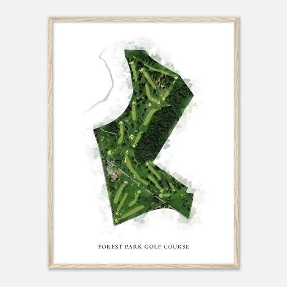 Forest Park Golf Course Maryland Classic Watercolor Map Golfer Gift Golf Wall Art Golf Poster Print Course Layout