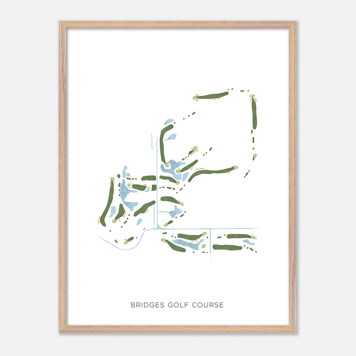 Bridges Golf Course Madison Wisconsin Modern Watercolor Golf Map Poster - Image 6