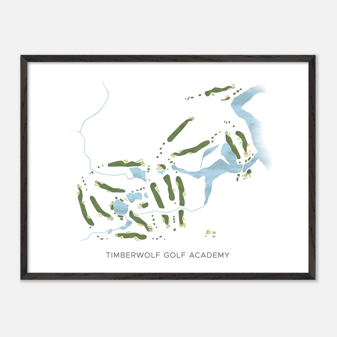 Timberwolf Golf Academy Canada Modern Watercolor Course Map Poster - Image 4