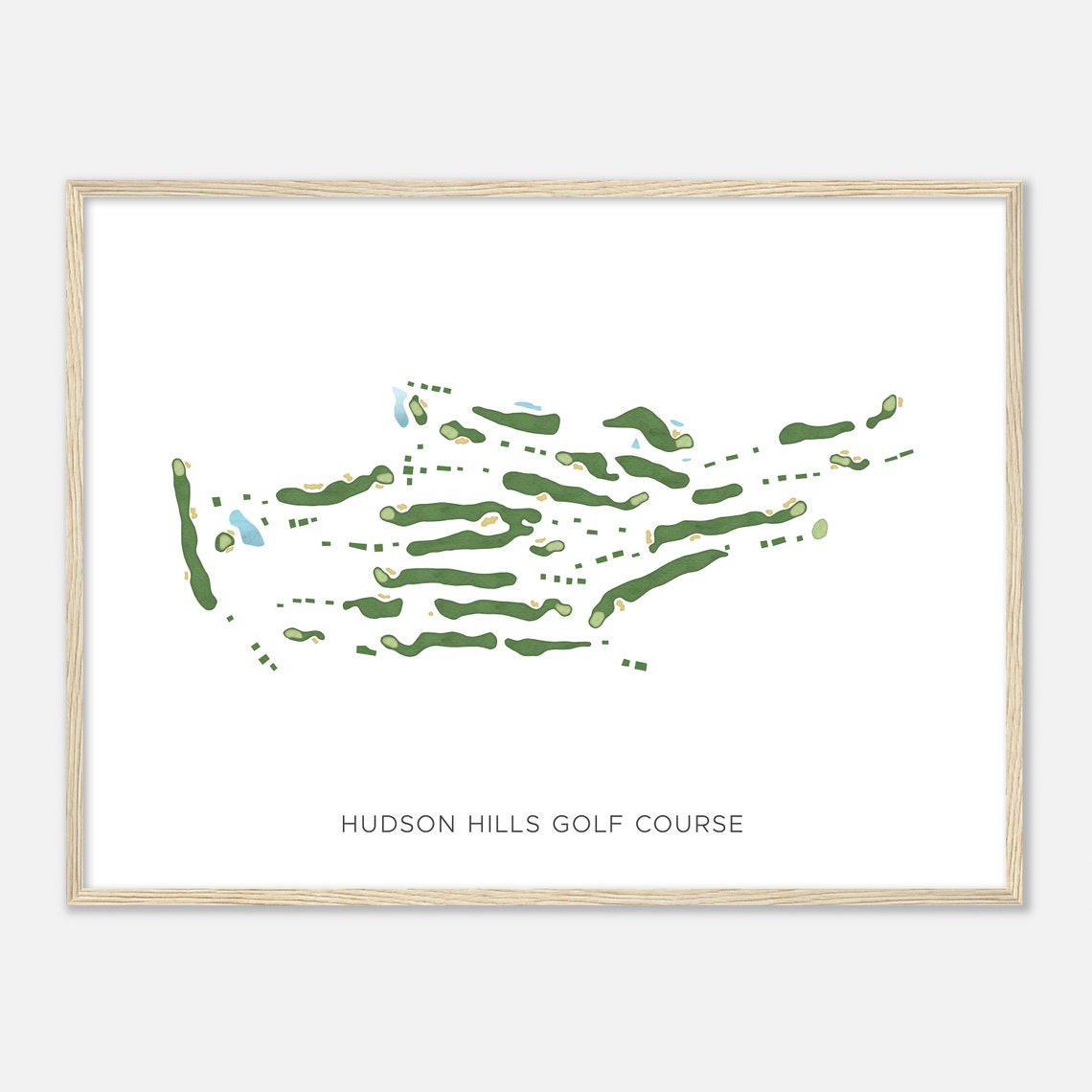 Hudson Hills Golf Course Modern Minimalist Course Map Art Poster - Image 2