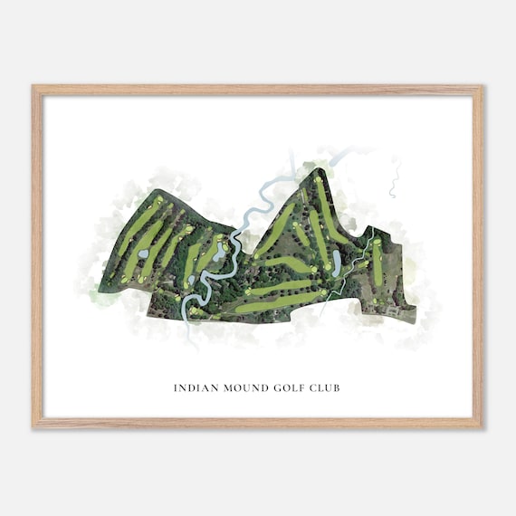 Indian Mound Golf Club New Hampshire Classic Watercolor Map Poster