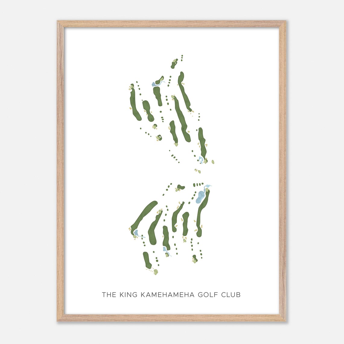 The King Kamehameha Golf Club Hawaii Modern Watercolor Map Poster - Image 2