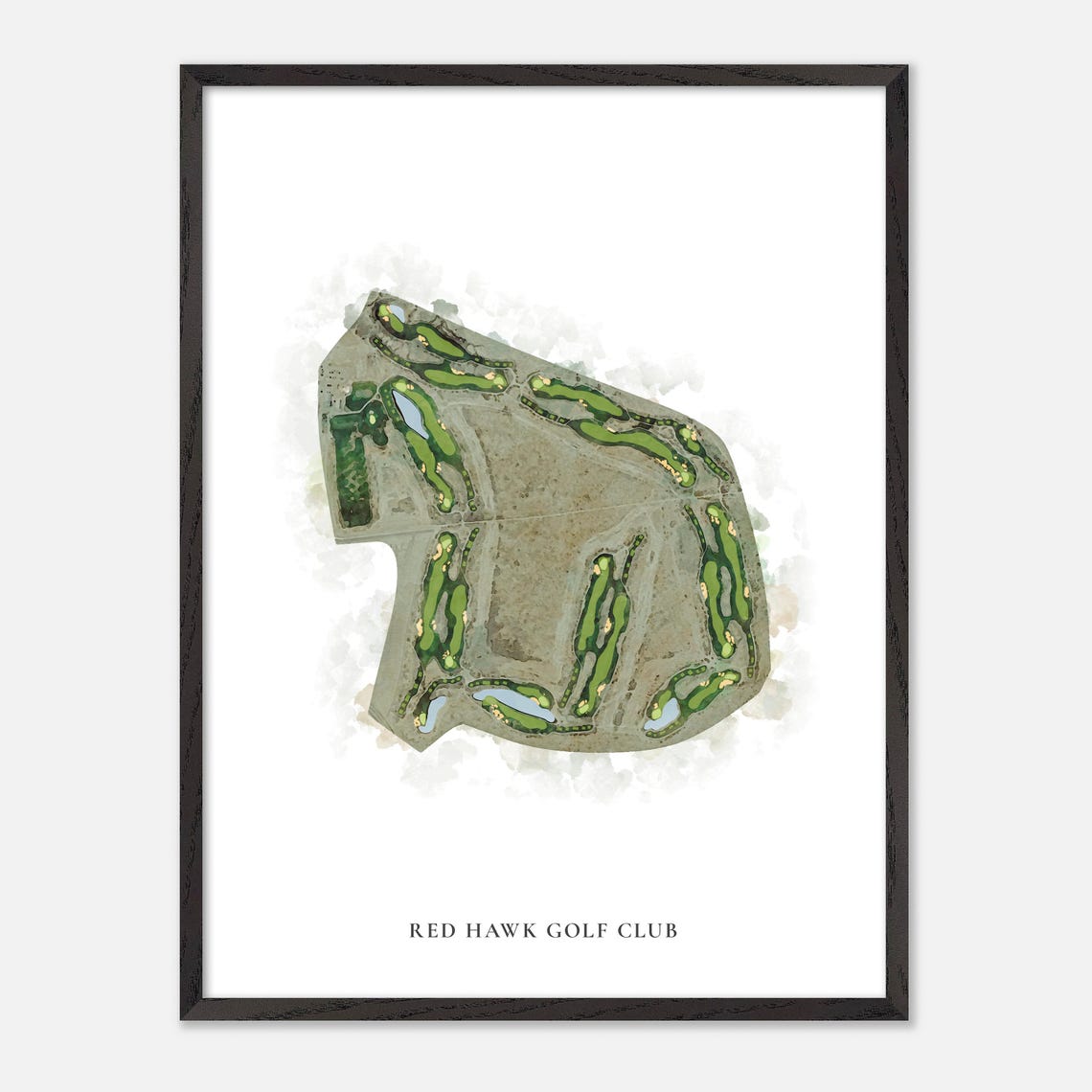 Red Hawk Golf Club Las Cruces New Mexico Classic Watercolor Map Poster - Image 3