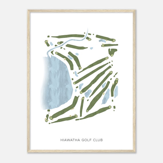 Hiawatha Golf Club Minnesota Modern Watercolor Map Golfer Gift Golf Wall Art Golf Poster Print Course Layout