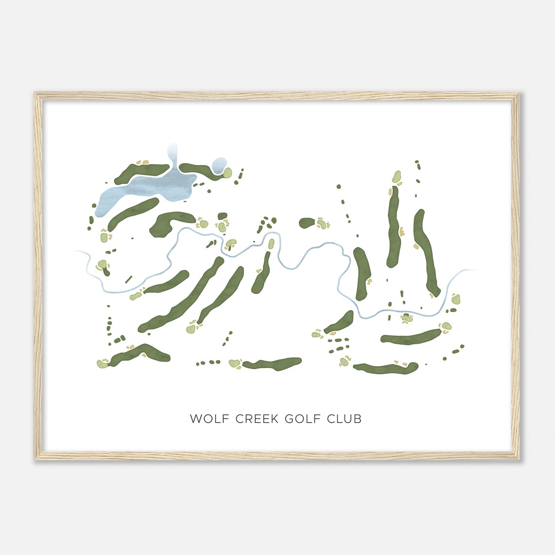 Wolf Creek Golf Club Kansas Minimalist Watercolor Map Poster - Image 2