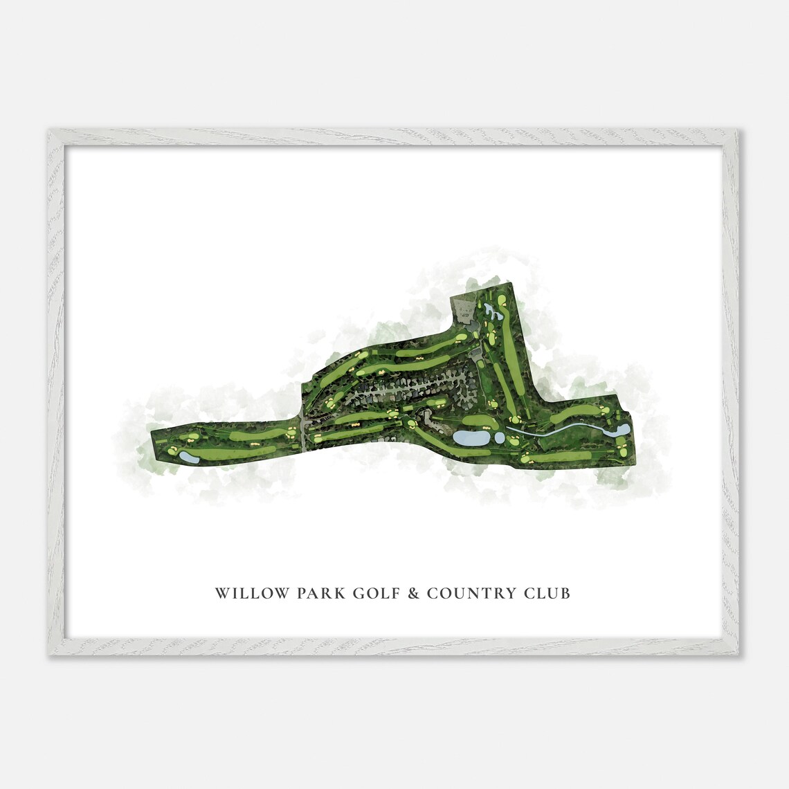 Willow Park Golf and Country Club Classic Watercolor Map Poster - Image 3