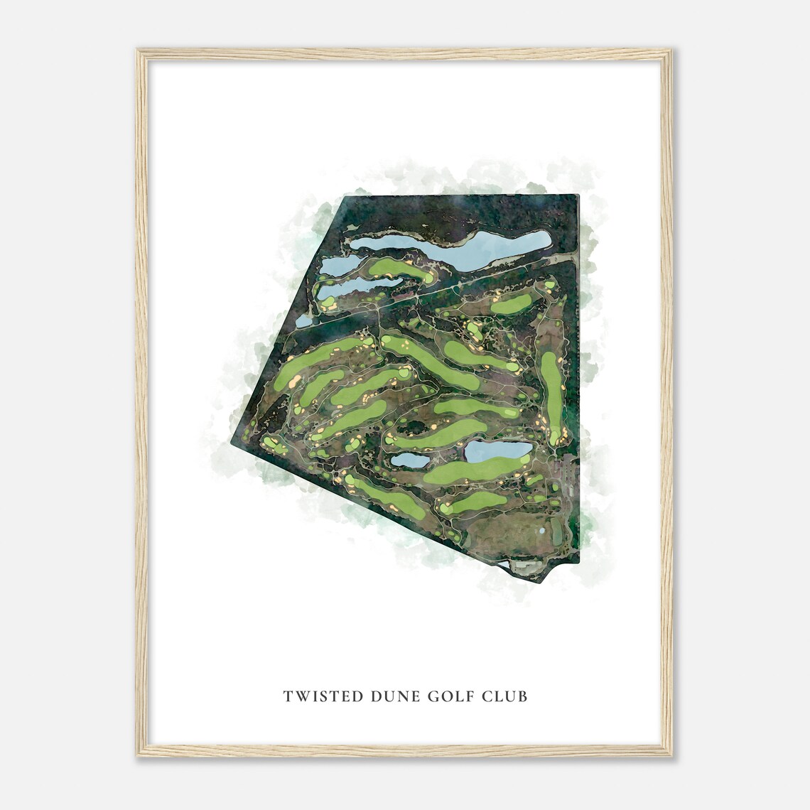 Twisted Dune Golf Club New Jersey Classic Watercolor Map Golfer Gift Golf Wall Art Golf Poster Print Course Layout - Image 2