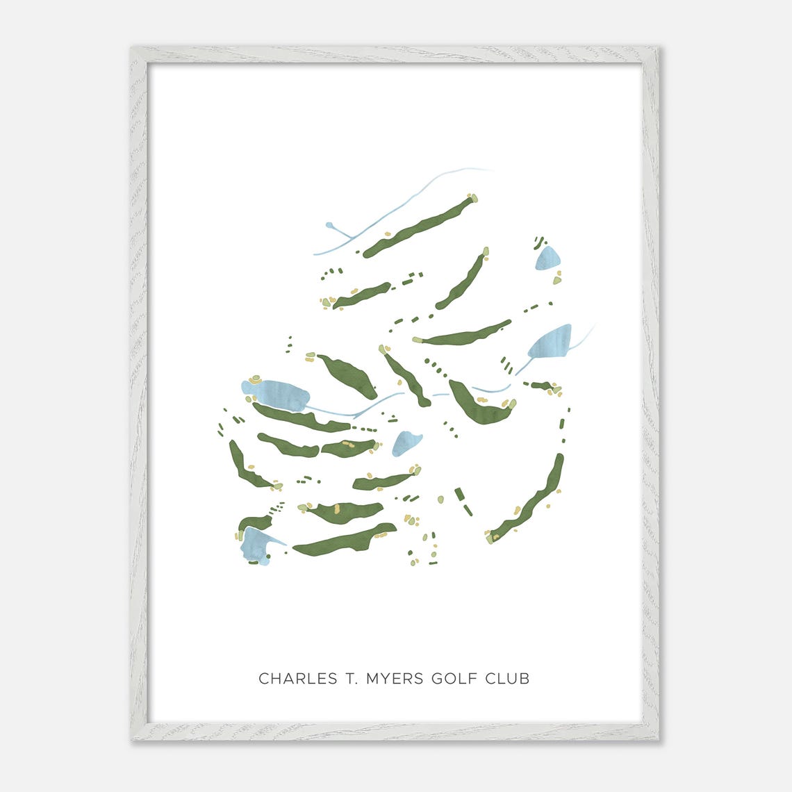 Charles T. Myers Golf Club Charlotte NC Modern Minimalist Golf Poster - Image 2