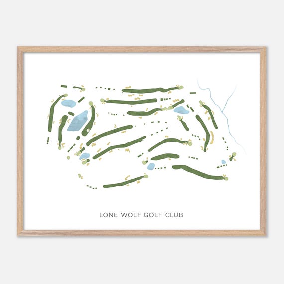 Lone Wolf Golf Club In Canada Modern Watercolor Map Golfer Gift Golf Wall Art Golf Poster Print Course Layout