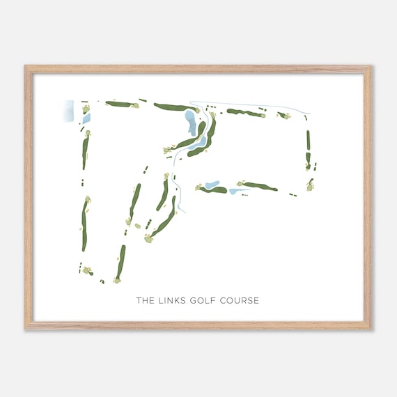 The Links Golf Course Canada Modern Watercolor Course Map Poster