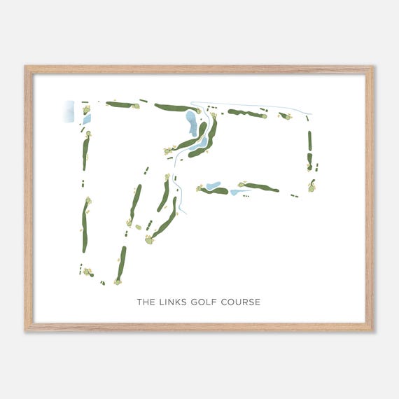 The Links Golf Course In Canada Modern Watercolor Map Golfer Gift Golf Wall Art Golf Poster Print Course Layout