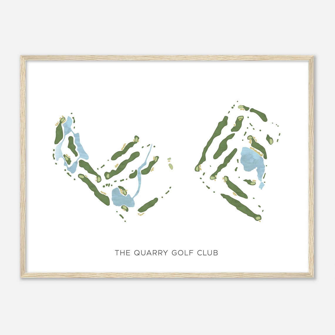 The Quarry Golf Club Modern Watercolor Golf Course Map Poster
