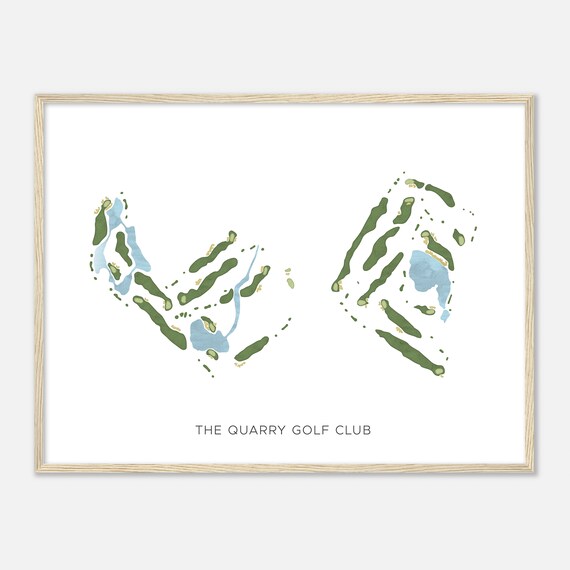 The Quarry Golf Club Modern Watercolor Golf Course Map Poster