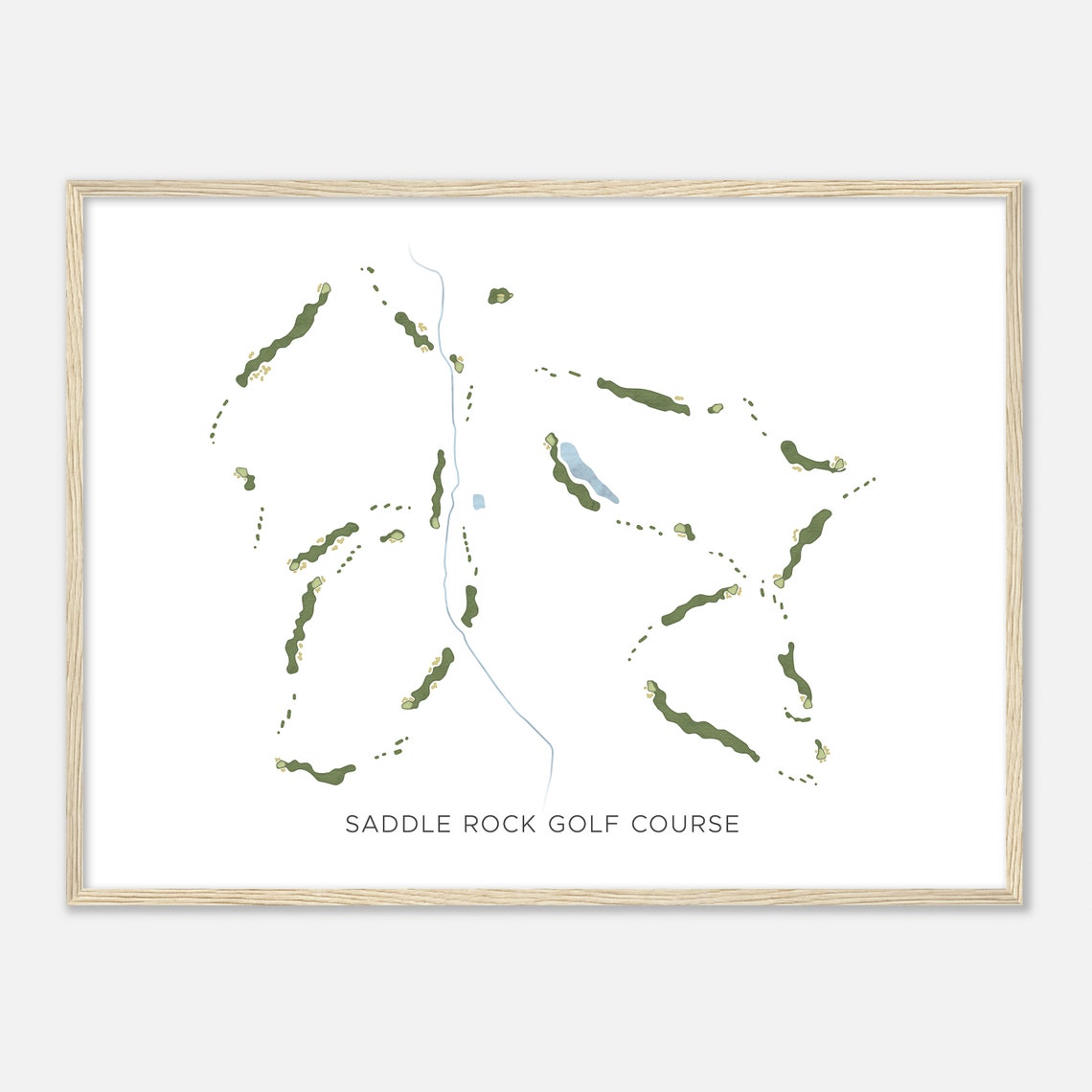 Saddle Rock Golf Course Modern Minimalist Fairway Map Poster - Image 2