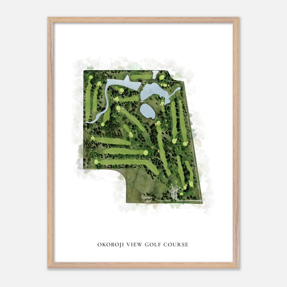 Okoboji View Golf Course Classic Aerial Watercolor Map Poster - Image 6