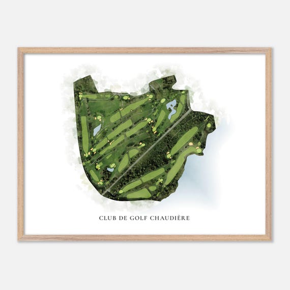 Club De Golf Chaudire In Canada Classic Watercolor Map Golfer Gift Golf Wall Art Golf Poster Print Course Layout