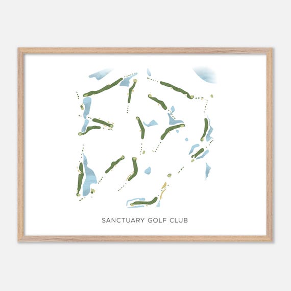 Sanctuary Golf Club In Waverly Georgia Modern Watercolor Map Golfer Gift Golf Wall Art Golf Poster Print Course Layout
