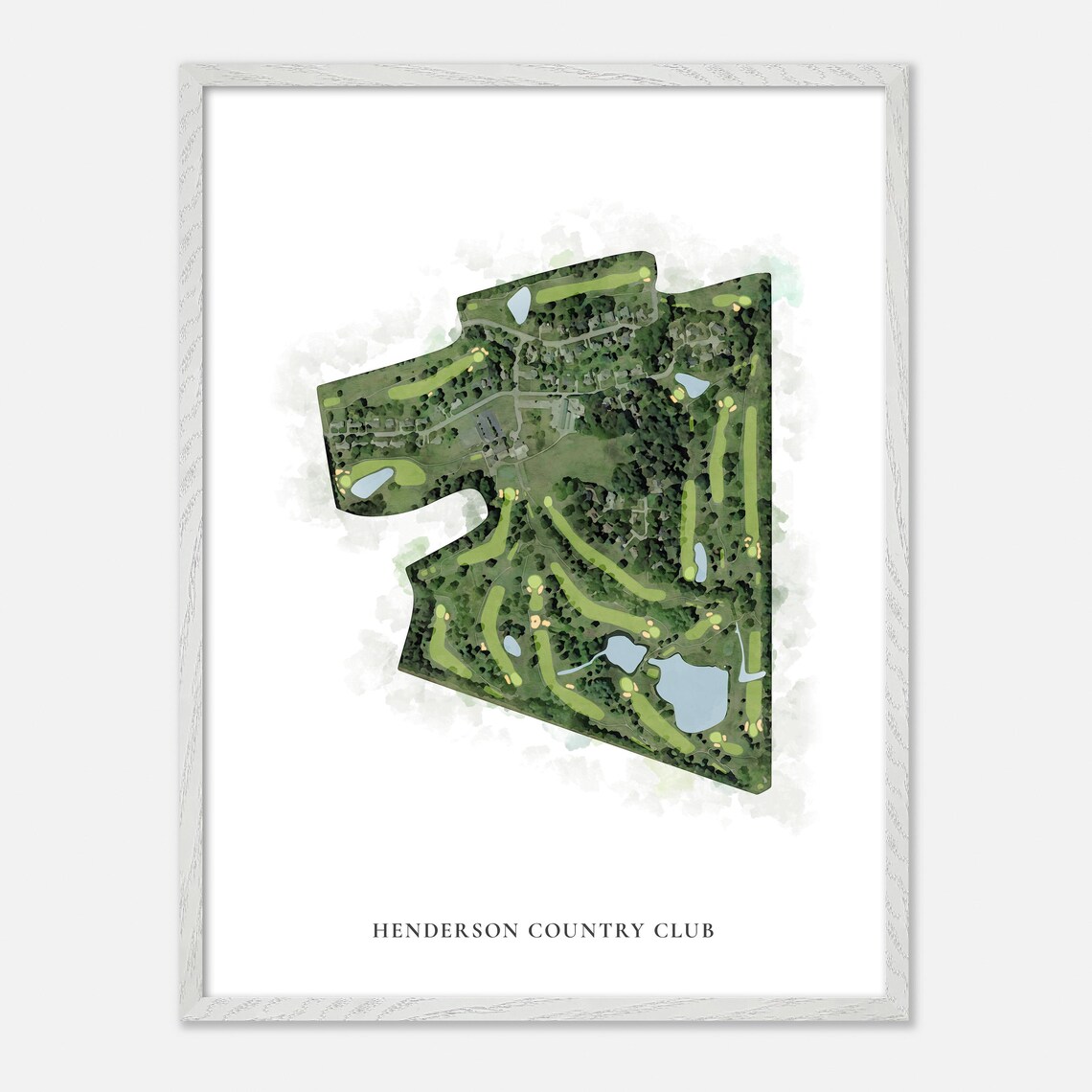 Henderson Country Club Kentucky Classic Watercolor Map Poster - Image 2