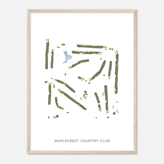 Maplecrest Country Club Wisconsin Modern Watercolor Map Golfer Gift Golf Wall Art Golf Poster Print Course Layout