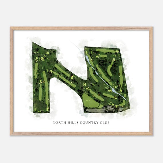 North Hills Country Club In Oreland Pennsylvania Classic Watercolor Map Golfer Gift Golf Wall Art Golf Poster Print Course Layout