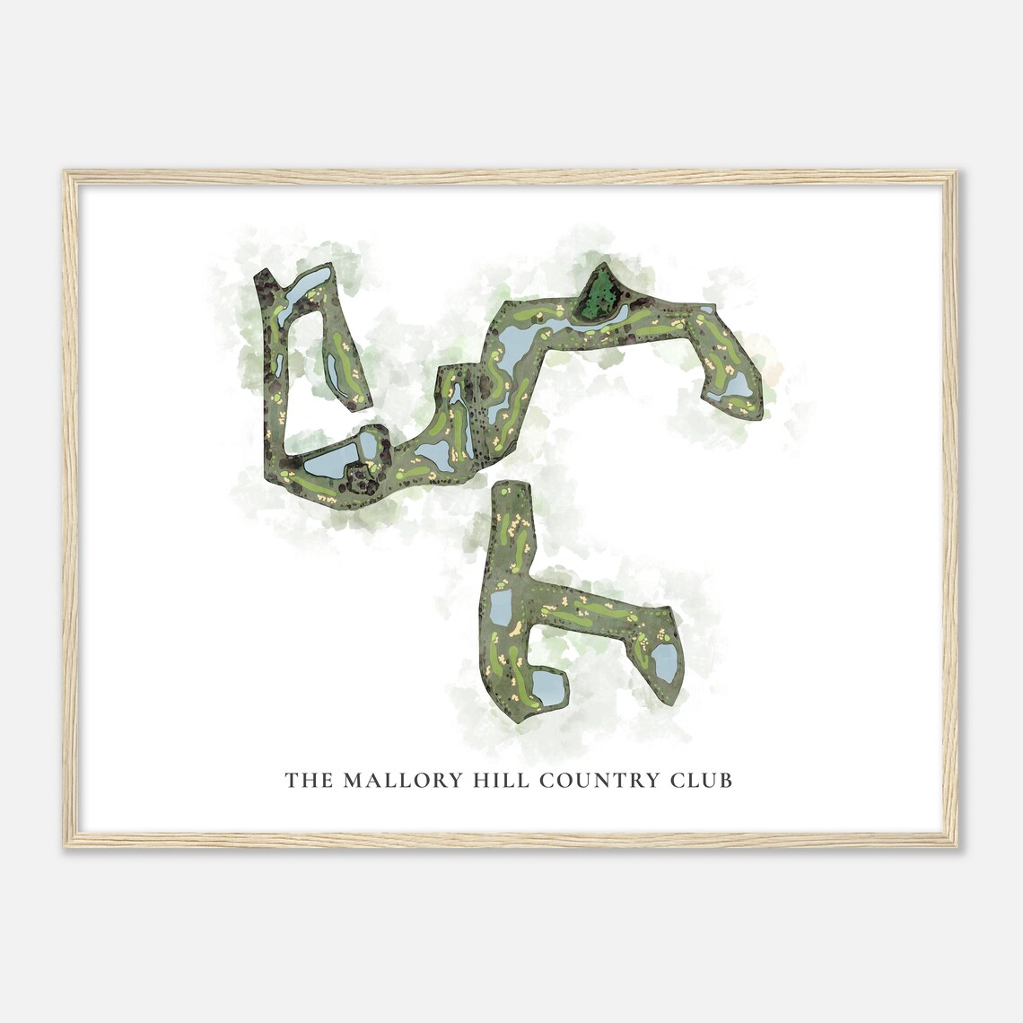 The Mallory Hill Country Club Florida Classic Watercolor Golf Map Poster - Image 2
