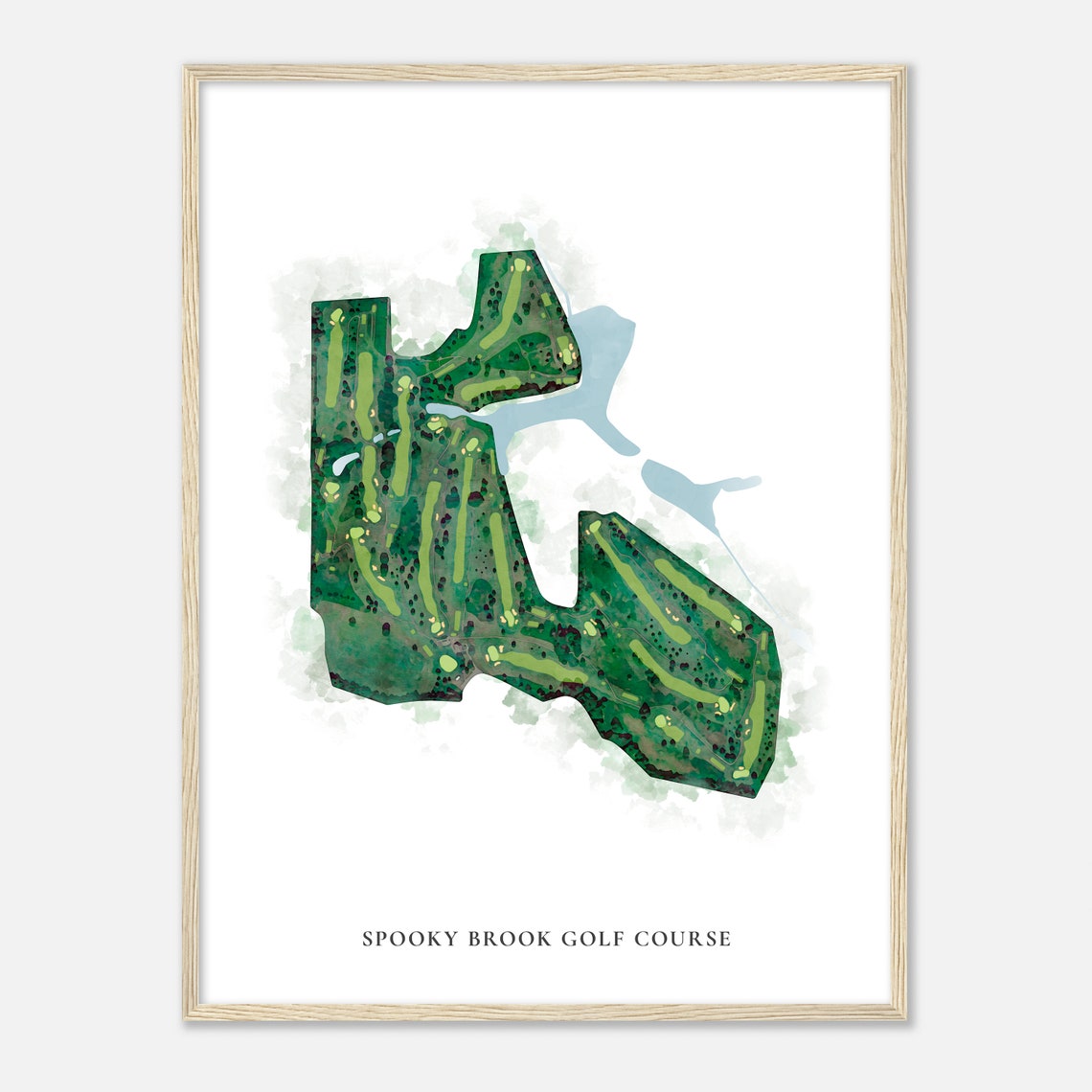 Spooky Brook Golf Course New Jersey Classic Watercolor Map Poster - Image 2