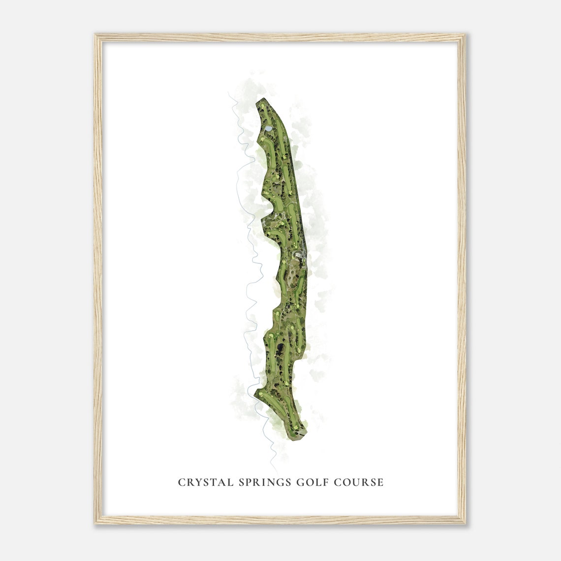 Crystal Springs Golf Course Classic Watercolor Map Poster Art - Image 2