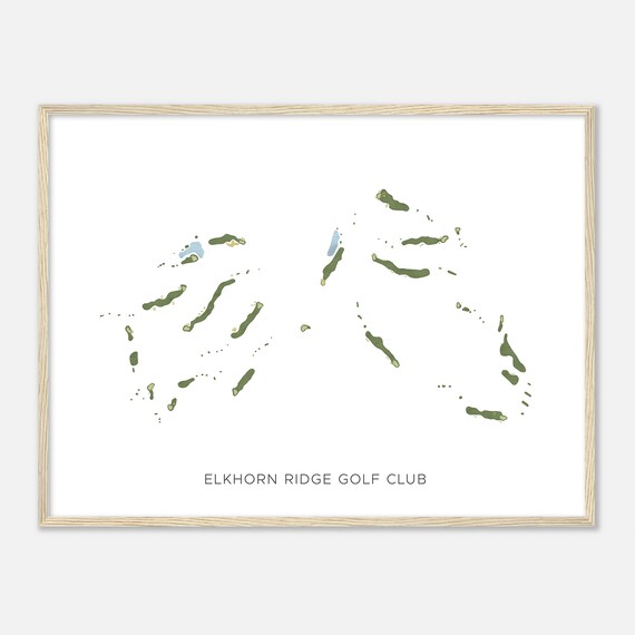 Elkhorn Ridge Golf Club South Dakota Modern Watercolor Map Golfer Gift Golf Wall Art Golf Poster Print Course Layout