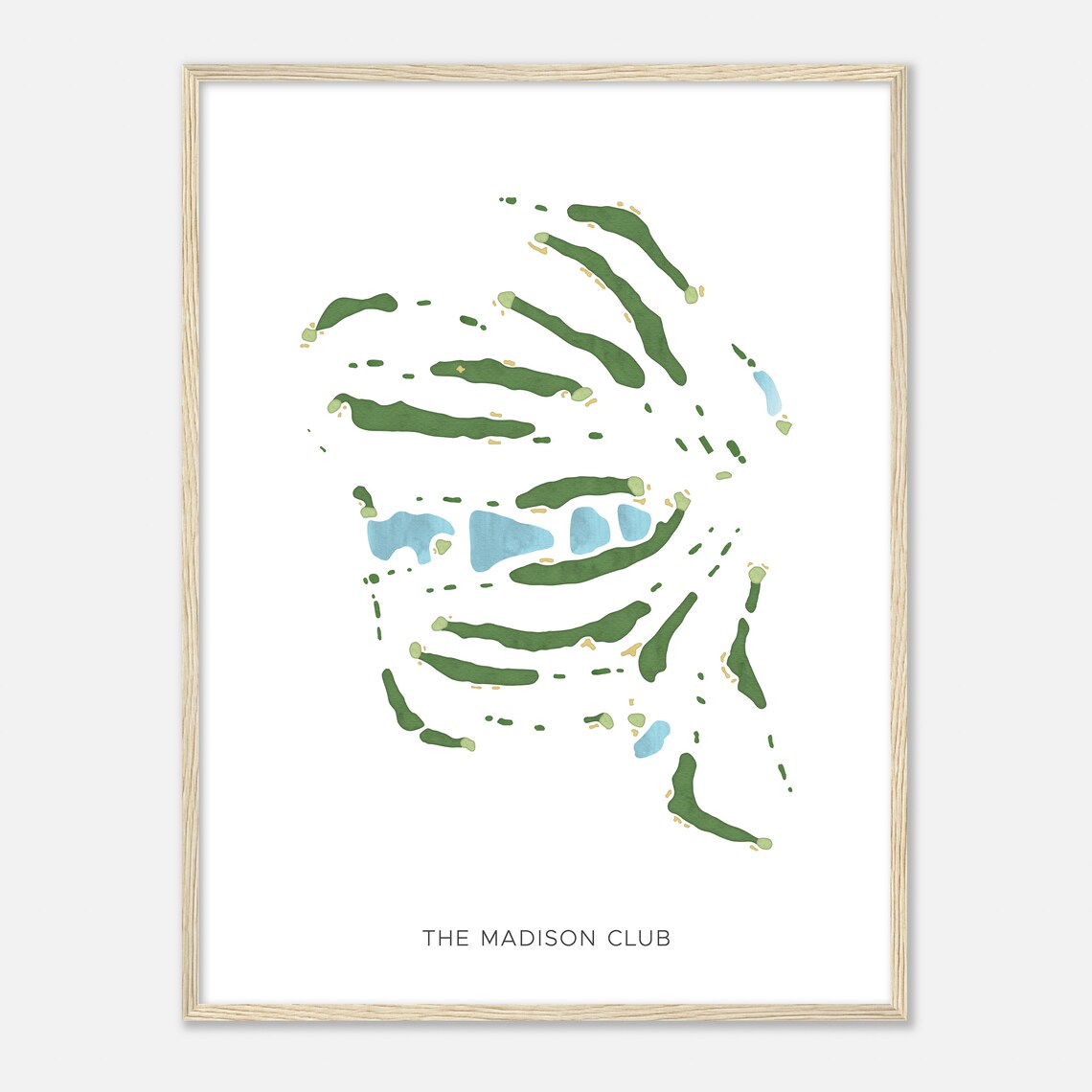 The Madison Club Pennsylvania Modern Watercolor Map Golfer Gift Golf Wall Art Golf Poster Print Course Layout