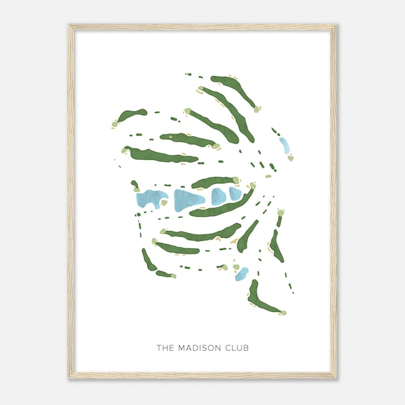 The Madison Club Pennsylvania Modern Watercolor Map Golfer Gift Golf Wall Art Golf Poster Print Course Layout