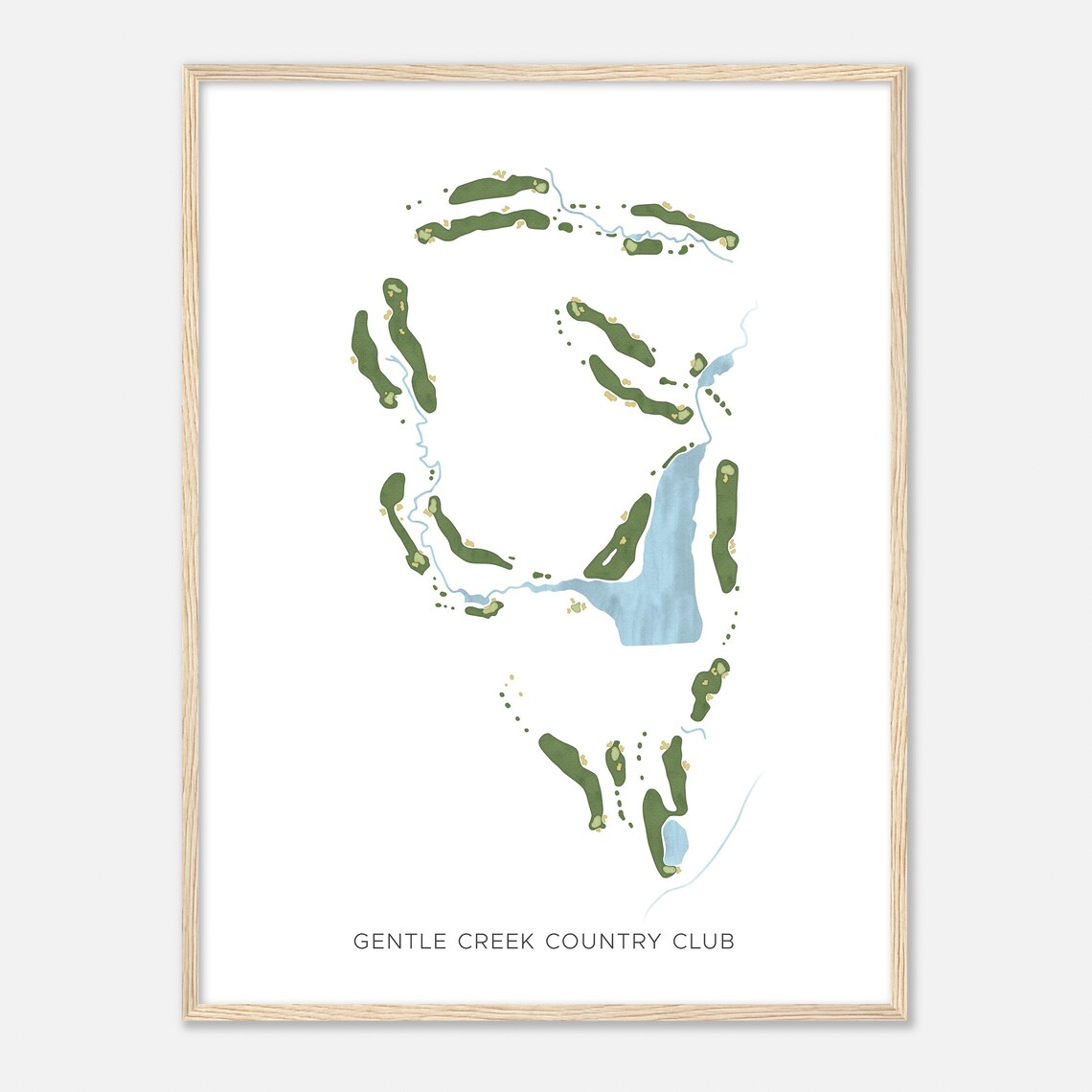 Gentle Creek Country Club Prosper TX Modern Watercolor Golf Map Poster - Image 2