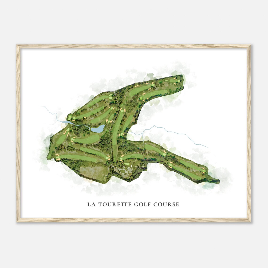 La Tourette Golf Course New York Classic Watercolor Map Golfer Gift Golf Wall Art Golf Poster Print Course Layout