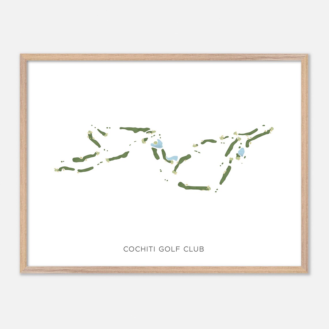 Cochiti Golf Club Cochiti Lake NM Modern Watercolor Golf Map Poster